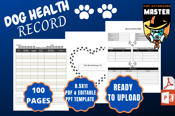 Dog Health Record KDP Interior: Organize Pet Care with Professional Templates