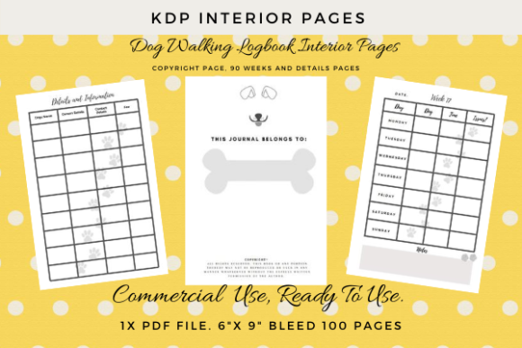 Dog Walking Log-Book Journal for KDP Success