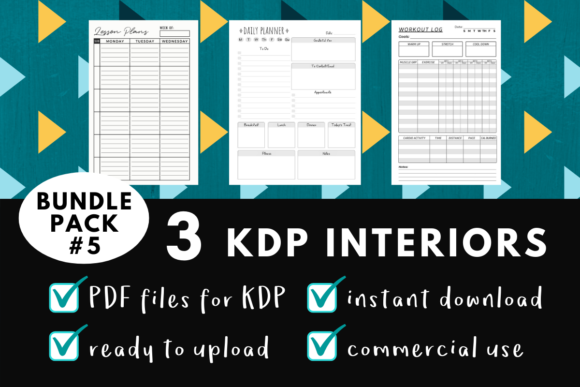 KDP Interior Pack 5: Three Ready-to-Use Planner Templates
