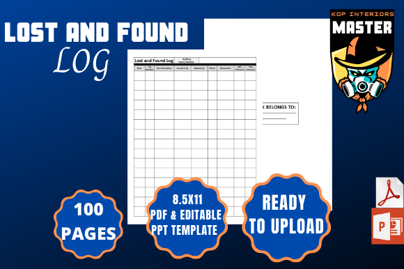 Maximizing Efficiency with the Lost and Found Log Book KDP Interior